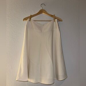 White House Black Market Ivory Above the Knee Flare Skirt